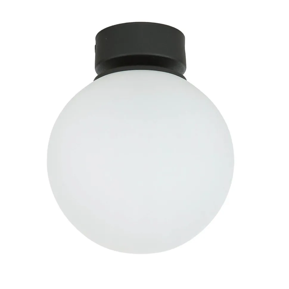 Deckenleuchte E27 Schwarz Weiß Glas Metall Modern