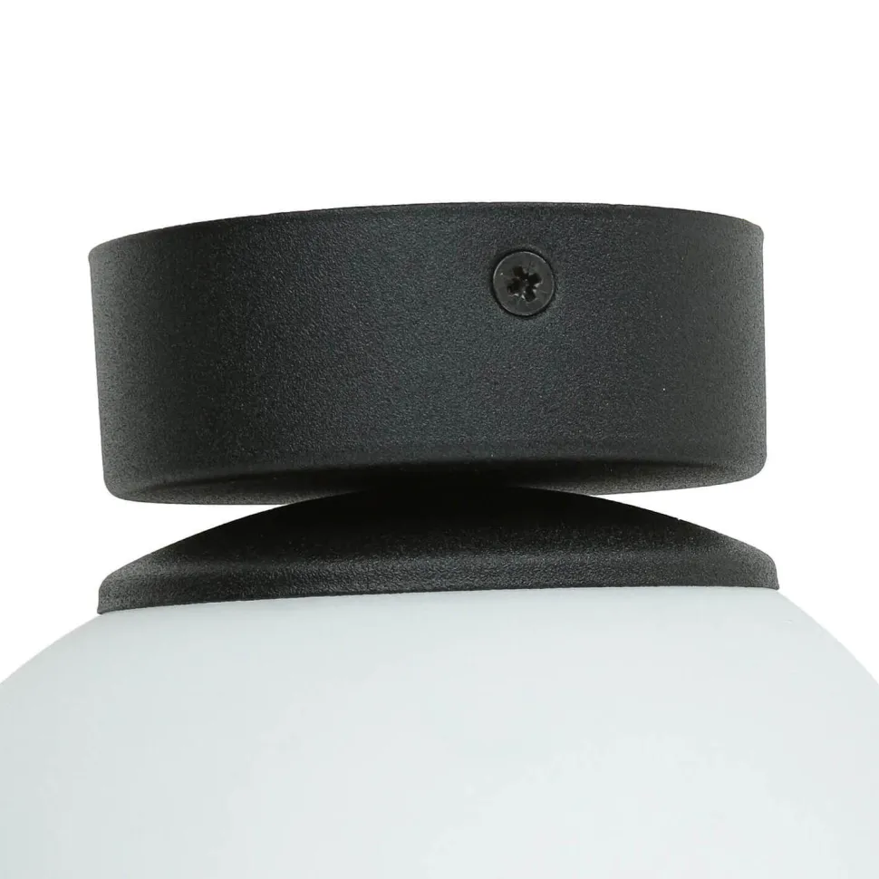 Deckenleuchte E27 Schwarz Weiß Glas Metall Modern