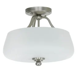 Deckenleuchte E27 Weiß Nickel Ø37cm Glas Metall