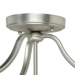 Deckenleuchte E27 Weiß Nickel Ø37cm Glas Metall