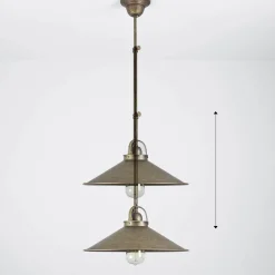 Deckenleuchte echtes Messing in Bronze Antik