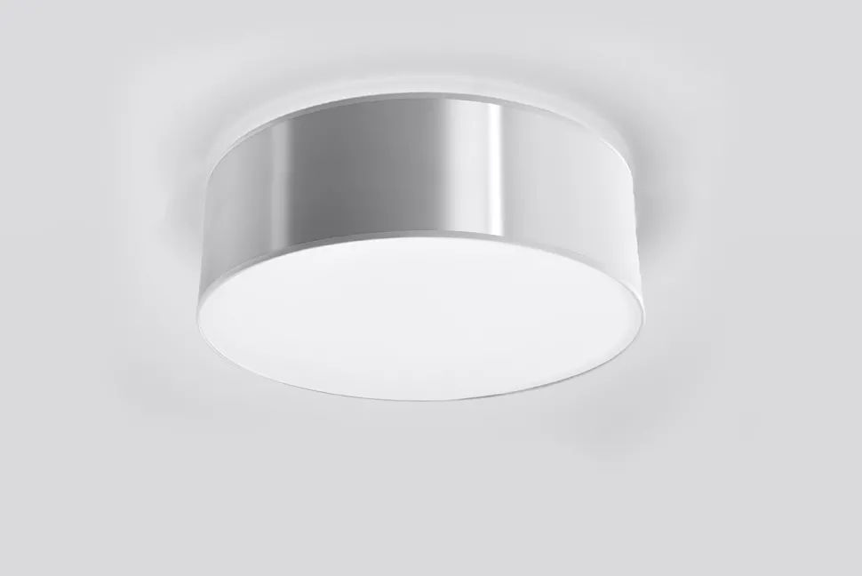 Deckenleuchte flach rund Ø 25 cm Grau E27 blendarm