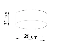 Deckenleuchte flach rund Ø 25 cm Grau E27 blendarm