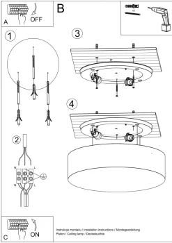 Deckenleuchte flach rund Ø 25 cm Grau E27 blendarm