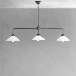 Deckenleuchte 3-flammig B: 114,5 cm Glas Messing E27