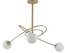 Deckenleuchte 3-flammig Gold Metall Glas G9 gemütlich