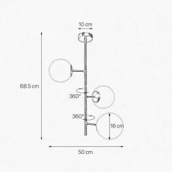 Deckenleuchte 3-flammig in Bronze hell Weiß E14 Messing Glas