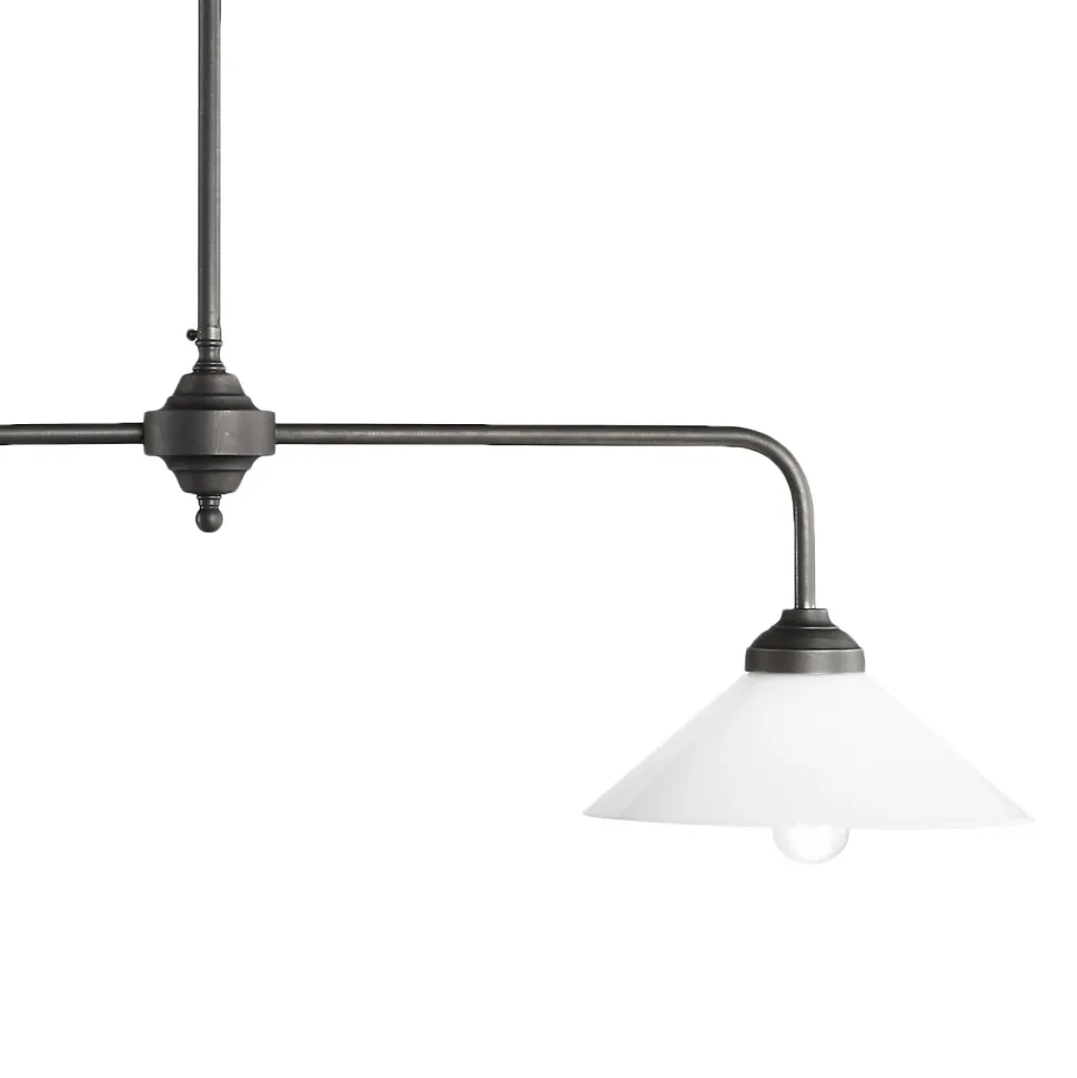 Deckenleuchte 2-flammig Messing Glas H: max. 89,5 cm E27