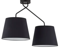 Deckenleuchte 2-flammig Schwarz Weiß Metall E27