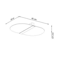 Deckenleuchte Glas Metall 45 cm lang Weiß Chrom 4x G9