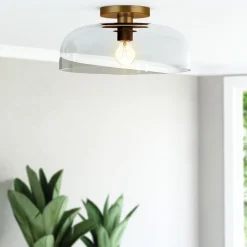 Deckenleuchte Glas Metall Ø 30,5 cm rund E27 Modern