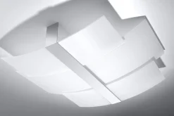 Deckenleuchte Glas Metall 61 cm lang blendarm flach 3x E27