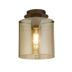 Deckenleuchte Glas Metall in Mokka Bernstein L:22 cm