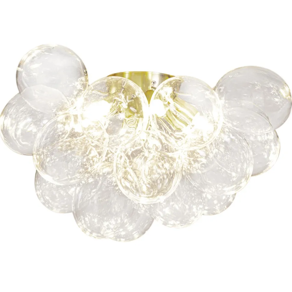 Deckenleuchte Glas Metall 50 cm breit in Gold Modern 6x G9