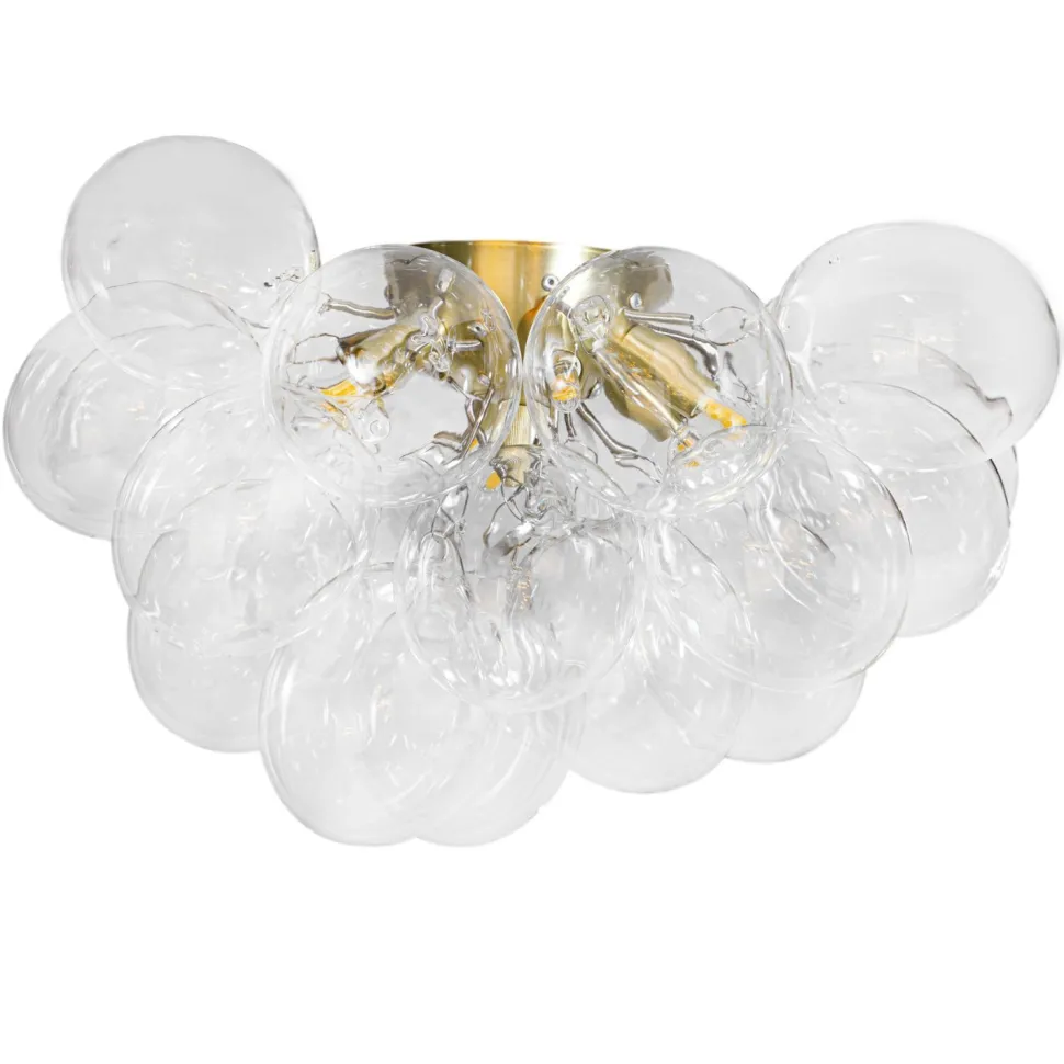 Deckenleuchte Glas Metall 50 cm breit in Gold Modern 6x G9