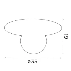 Deckenleuchte Glas Metall Weiß Ø35 cm rund E14 blendarm
