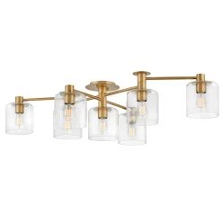 Deckenleuchte Glas Metall verstellbare Breite Messing antik