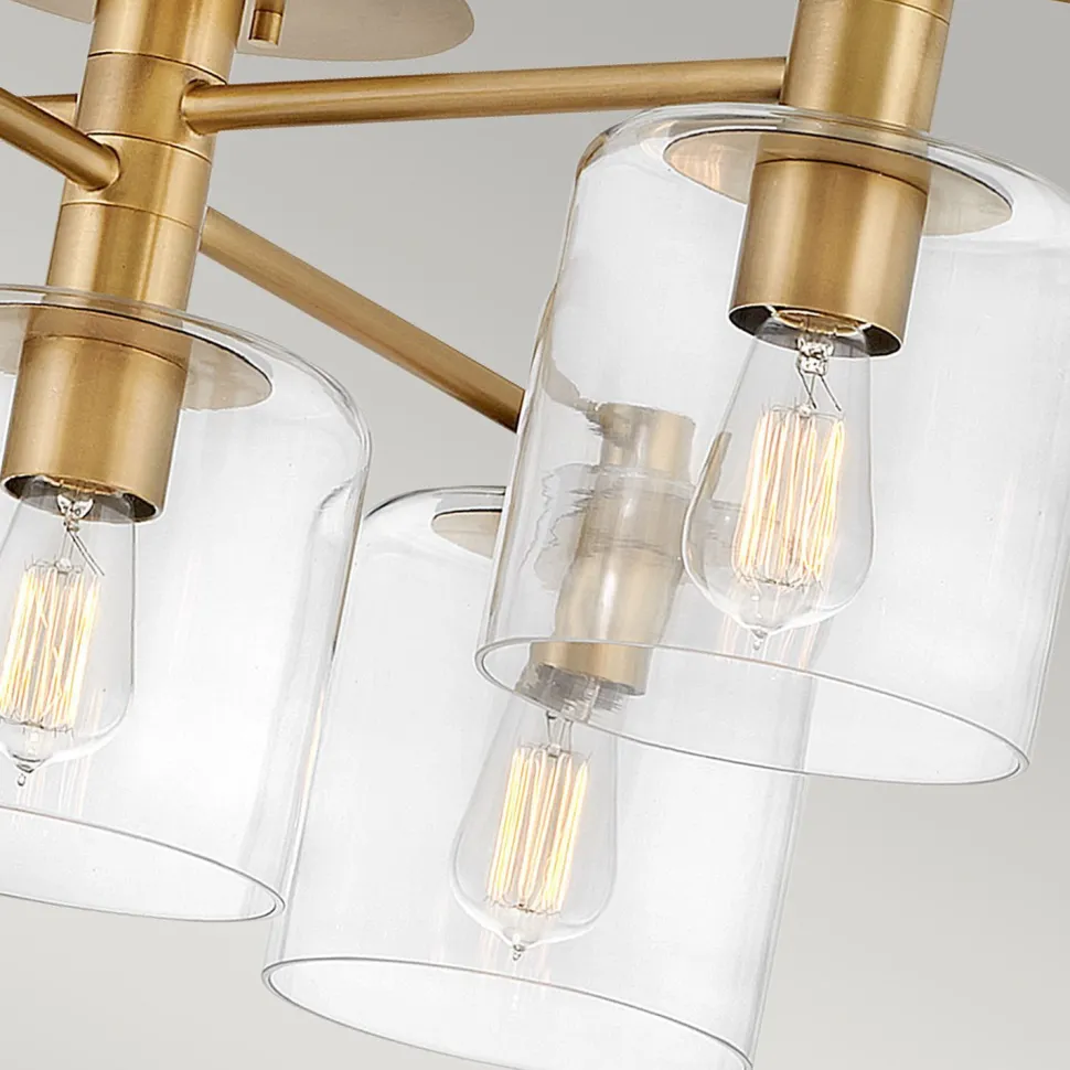 Deckenleuchte Glas Metall verstellbare Breite Messing antik