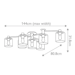 Deckenleuchte Glas Metall verstellbare Breite Messing antik