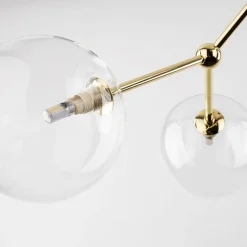 Deckenleuchte Glas Metall 107 cm lang in Gold G9 6-flammig