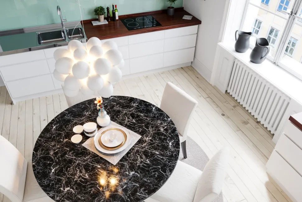 Deckenleuchte Glas Schirme B: 50 cm 8x G9 Modern Weiß Chrom