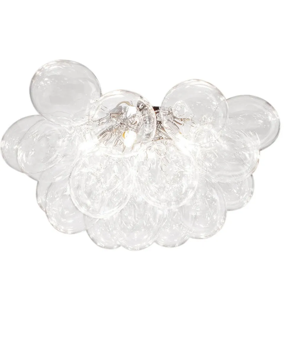 Deckenleuchte Glas Schirme B: 50 cm Chrom 6x G9 Modern