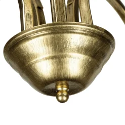 Deckenleuchte Gold Antik Weiß Glasschirm 5-flammig