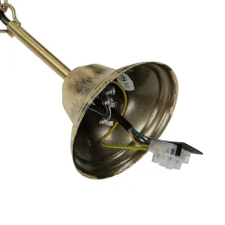 Deckenleuchte Gold Antik Weiß Glasschirm 5-flammig