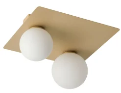 Deckenleuchte Gold Modern Glas Kugel 2-flammig L:33 cm