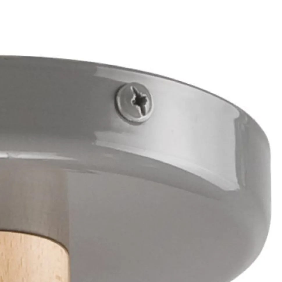 Deckenleuchte Grau Textil Holz 5-fmg Skandinavisch