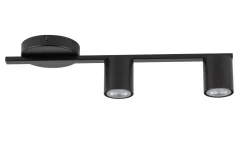 Deckenleuchte GU10 Schwarz Metall 46 cm lang 2-flammig