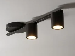 Deckenleuchte GU10 Schwarz Metall 46 cm lang 2-flammig