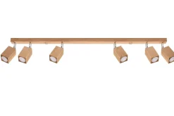 Deckenleuchte Holz 120 cm 6-flammig schwenkbar länglich