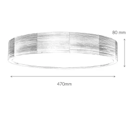 Deckenleuchte Holz Braun 3-flmg rund Wohnzimmer