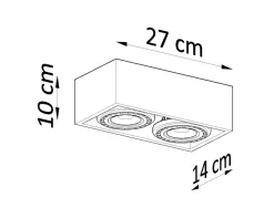 Deckenleuchte Holz eckig klein für 2x GU10 wohnlich