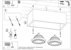 Deckenleuchte Holz eckig klein für 2x GU10 wohnlich