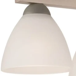 Deckenleuchte in Buche Weiß Holz Wohnzimmer