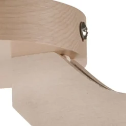 Deckenleuchte in Buche Weiß Holz Wohnzimmer