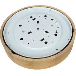 Deckenleuchte in Eiche rund Wohnzimmer Holz Lampe