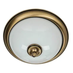 Deckenleuchte in Messing antik Weiß Glas KELSEY