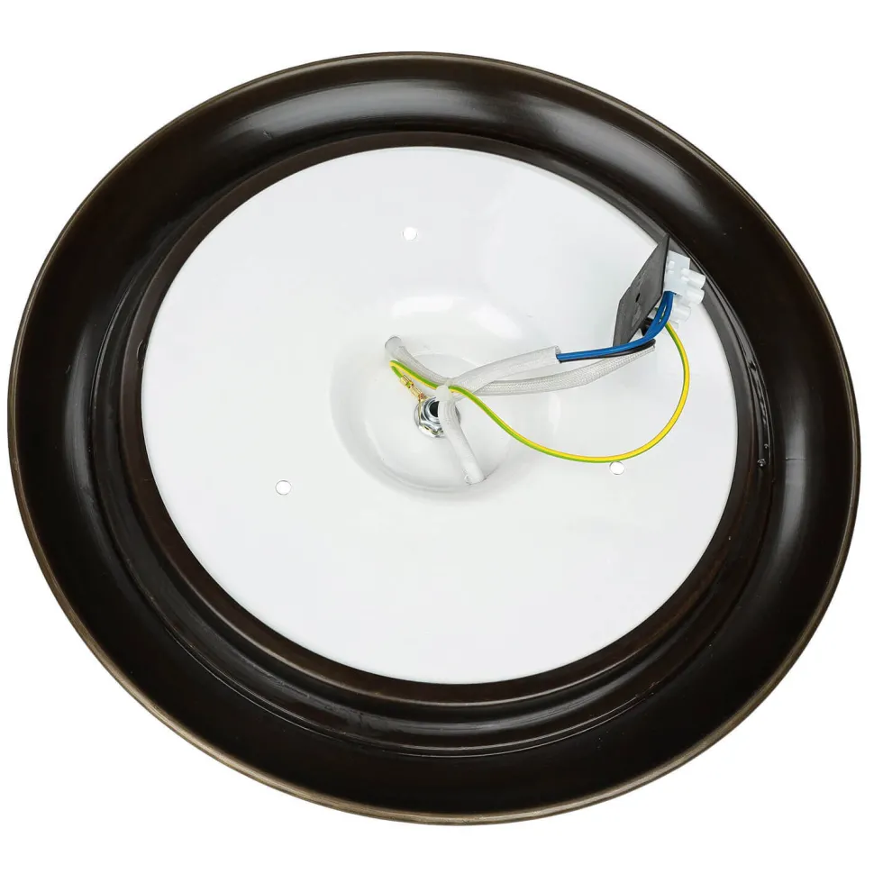 Deckenleuchte in Messing antik Weiß Glas KELSEY