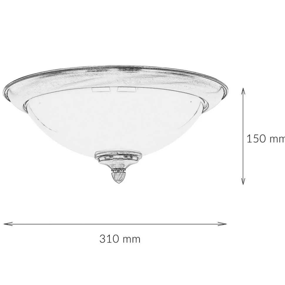 Deckenleuchte in Messing antik Weiß Glas KELSEY