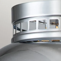 Deckenleuchte Industrial E27 Ø 32 cm rund Chrom Glas Metall