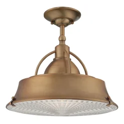 Deckenleuchte Industrial Metall Glas in Kupfer antik