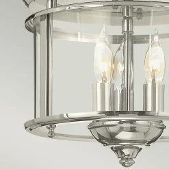 Deckenleuchte Jugendstil Ø29cm in Nickel E14 Metall Glas