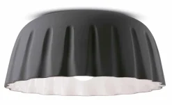 Deckenleuchte Keramik E27 D: 40 cm rund Grau