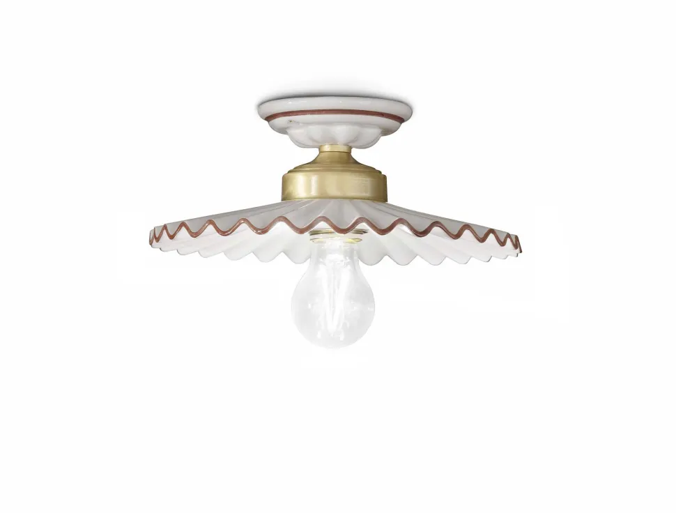 Deckenleuchte Keramik Metall E27 rund Ø 23 cm Landhaus