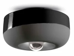 Deckenleuchte Keramik rund Ø 27 cm Schwarz E27 Retro