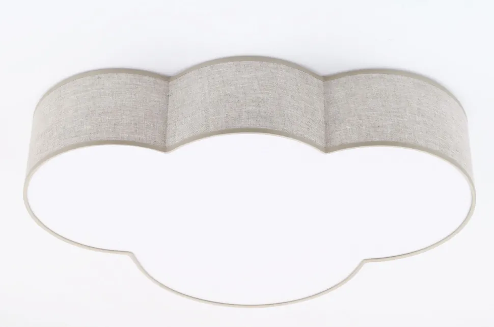 Deckenleuchte Kinderzimmer Leinen 4x E27 Beige Weiß Wolke