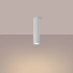 Deckenleuchte klein Ø 6,5 cm H: 20 cm Weiß Aufputz Alu GU10